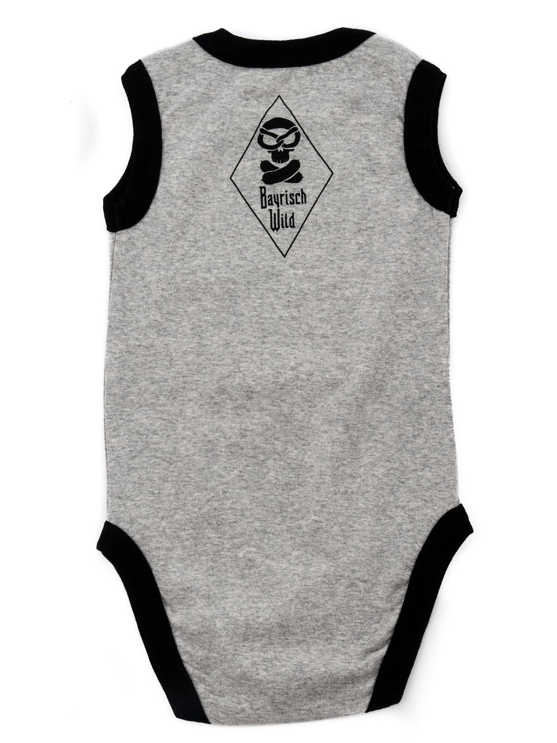 Born to be Bayrisch Wild - Babybody, Grey, 6-12 Monate